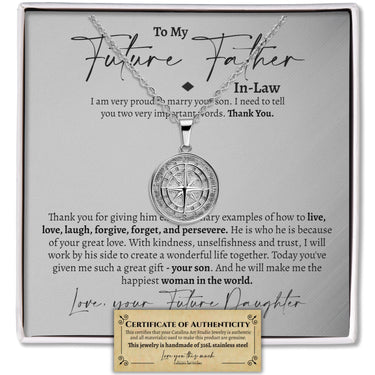 Future Father In Law (From Bride) Compass Necklace - Love You This Much